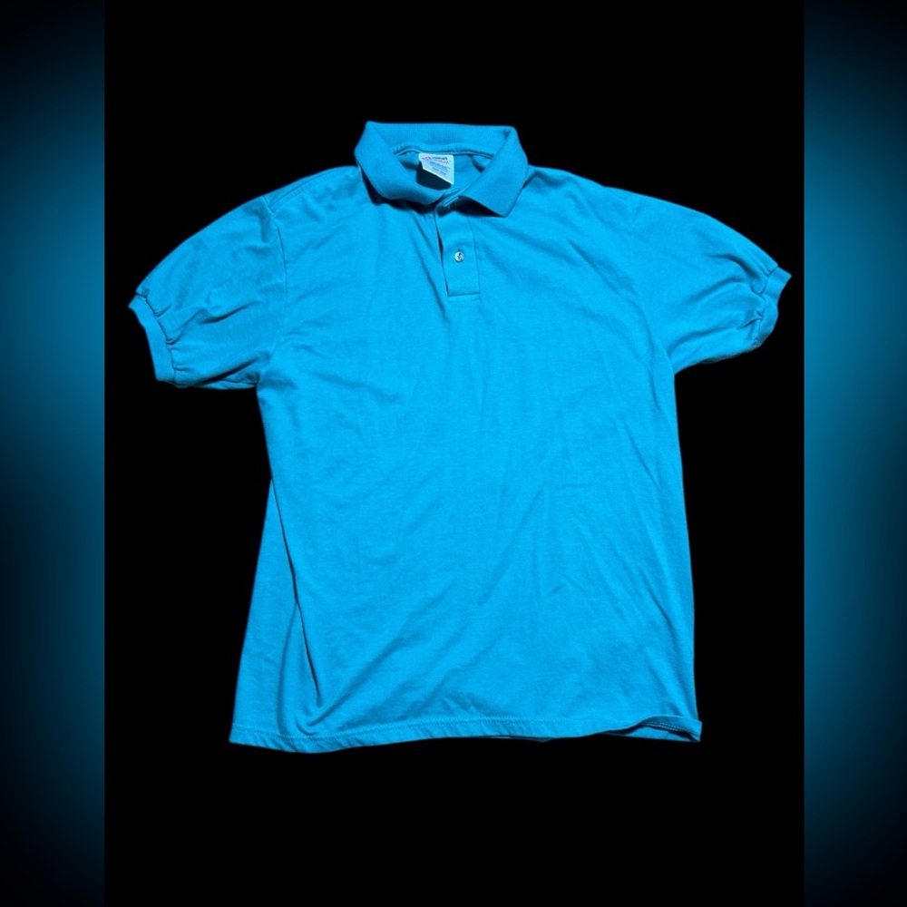 Vintage 80’s Hanes Blue Polo Shirt